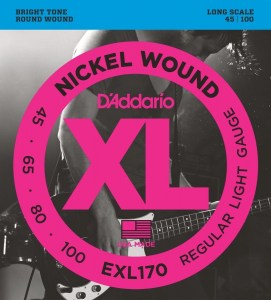 EXL170TP Nickel Wound Bass, Light, 45-100, Long Scale - 2 sæt